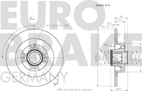 Eurobrake 5815203965 - Гальмівний диск avtolavka.club