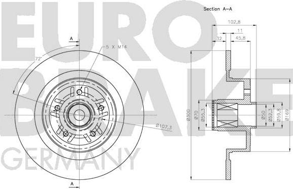 Eurobrake 5815203987 - Гальмівний диск avtolavka.club