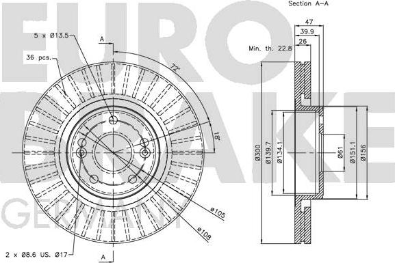 Eurobrake 5815203932 - Гальмівний диск avtolavka.club