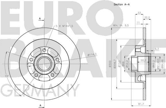 Eurobrake 5815203972 - Гальмівний диск avtolavka.club