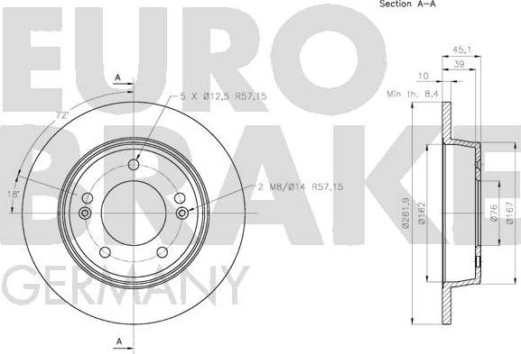 Eurobrake 5815203446 - Гальмівний диск avtolavka.club