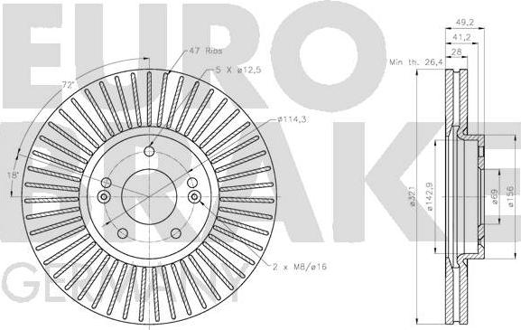 Eurobrake 5815203450 - Гальмівний диск avtolavka.club