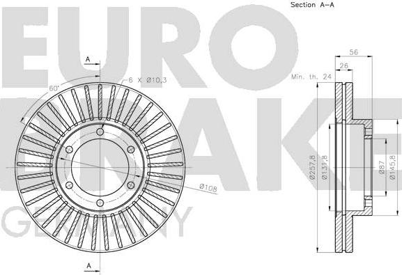 Eurobrake 5815203535 - Гальмівний диск avtolavka.club