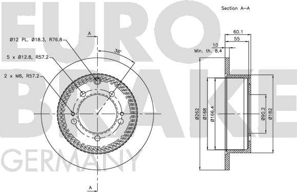 Eurobrake 5815203042 - Гальмівний диск avtolavka.club