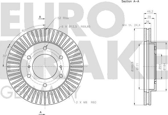 Eurobrake 5815203054 - Гальмівний диск avtolavka.club