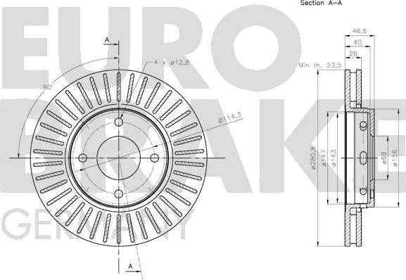 Eurobrake 5815203086 - Гальмівний диск avtolavka.club