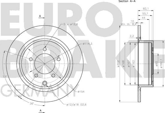 Eurobrake 5815203083 - Гальмівний диск avtolavka.club