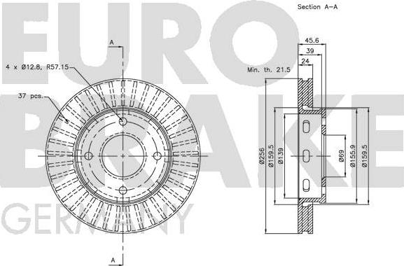 Eurobrake 5815203035 - Гальмівний диск avtolavka.club