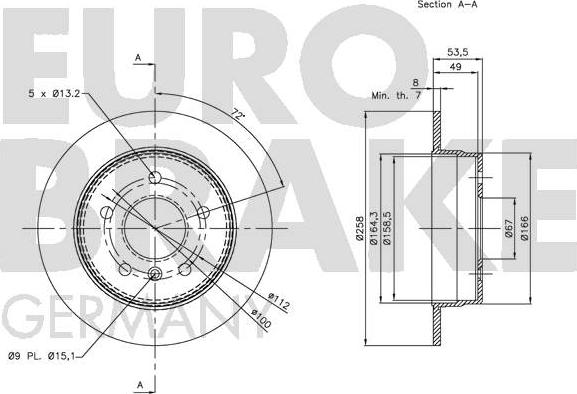 Eurobrake 5815203355 - Гальмівний диск avtolavka.club