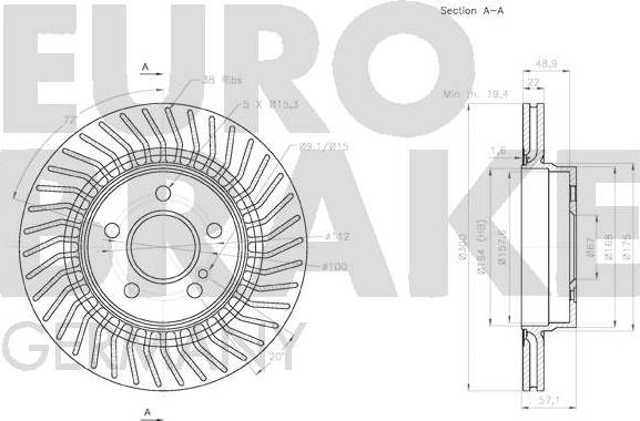 Eurobrake 58152033105 - Гальмівний диск avtolavka.club