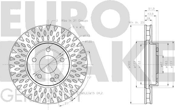 Eurobrake 58152033136 - Гальмівний диск avtolavka.club