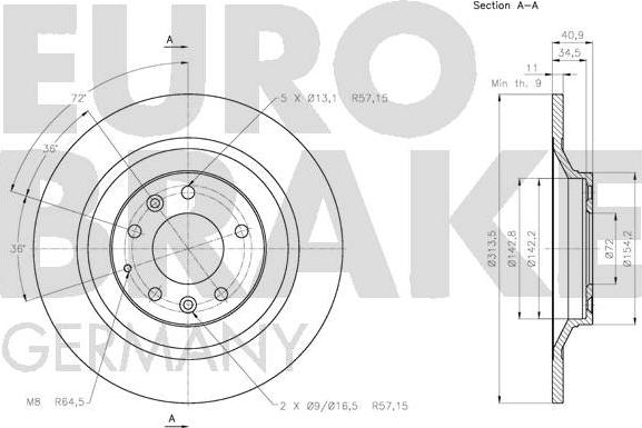 Eurobrake 5815203265 - Гальмівний диск avtolavka.club