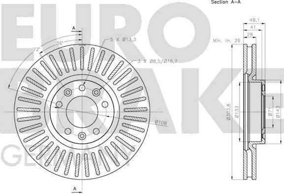 Eurobrake 5815203742 - Гальмівний диск avtolavka.club