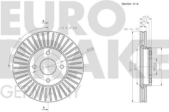 Eurobrake 5815202585 - Гальмівний диск avtolavka.club