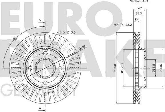 Eurobrake 5815202533 - Гальмівний диск avtolavka.club