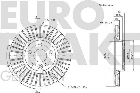 Eurobrake 5815202573 - Гальмівний диск avtolavka.club