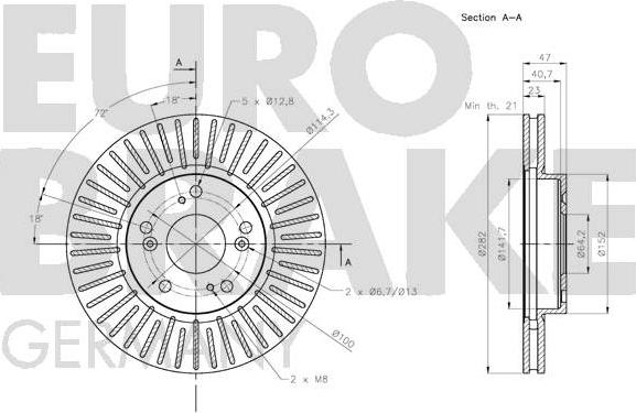 Eurobrake 5815202659 - Гальмівний диск avtolavka.club