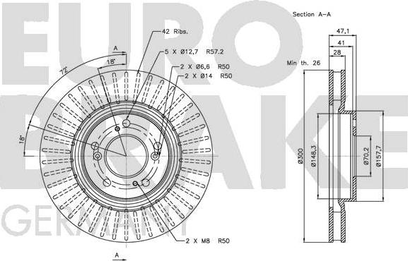 Eurobrake 5815202624 - Гальмівний диск avtolavka.club