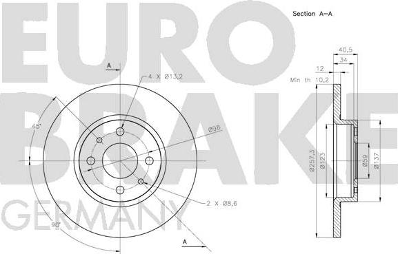 Eurobrake 5815202365 - Гальмівний диск avtolavka.club