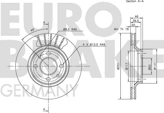 Eurobrake 5815202329 - Гальмівний диск avtolavka.club