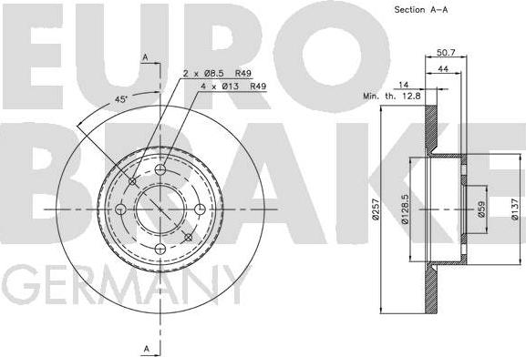 Eurobrake 5815202328 - Гальмівний диск avtolavka.club