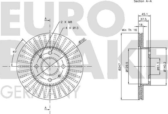 Eurobrake 5815202245 - Гальмівний диск avtolavka.club