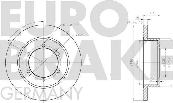 Eurobrake 5815202289 - Гальмівний диск avtolavka.club