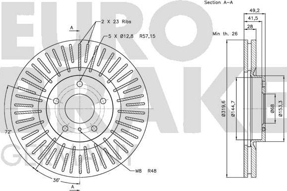 Eurobrake 5815202270 - Гальмівний диск avtolavka.club