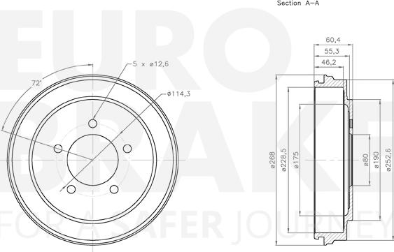 Eurobrake 5825259304 - Гальмівний барабан avtolavka.club