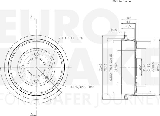 Eurobrake 5825254725 - Гальмівний барабан avtolavka.club