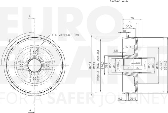 Eurobrake 5825253908 - Гальмівний барабан avtolavka.club