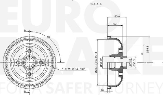 Eurobrake 5825253611 - Гальмівний барабан avtolavka.club