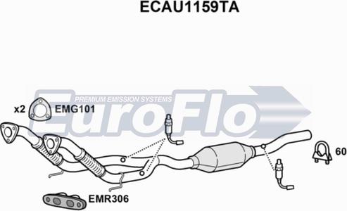 EuroFlo ECAU1159TA - Каталізатор avtolavka.club