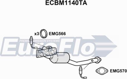 EuroFlo ECBM1140TA - Каталізатор avtolavka.club