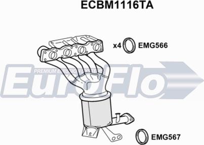 EuroFlo ECBM1116TA - Каталізатор avtolavka.club