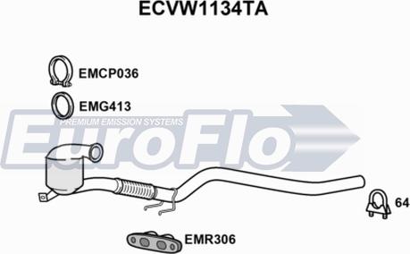 EuroFlo ECVW1134TA - Каталізатор avtolavka.club