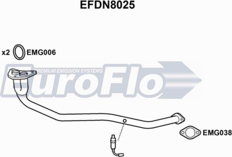 EuroFlo EFDN8025 - Труба вихлопного газу avtolavka.club