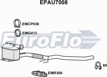 EuroFlo EPAU7008 - Сажі / частковий фільтр, система вихлопу ОГ avtolavka.club