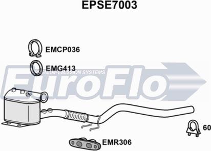 EuroFlo EPSE7003 - Сажі / частковий фільтр, система вихлопу ОГ avtolavka.club