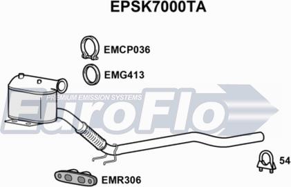 EuroFlo EPSK7000TA - Сажі / частковий фільтр, система вихлопу ОГ avtolavka.club