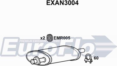 EuroFlo EXAN3004 - Середній глушник вихлопних газів avtolavka.club