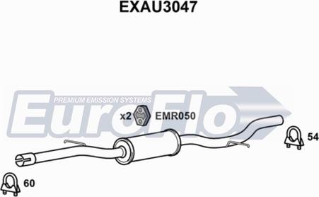 EuroFlo EXAU3047 - Середній глушник вихлопних газів avtolavka.club