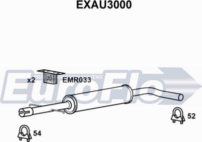 EuroFlo EXAU3000 - Середній глушник вихлопних газів avtolavka.club