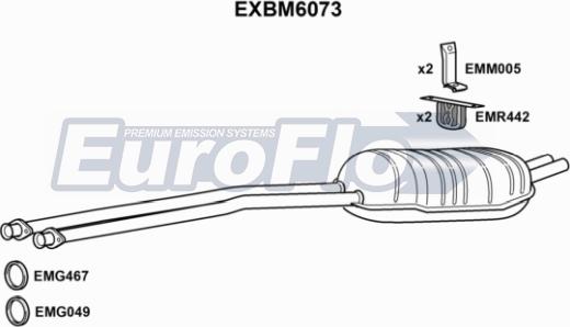 EuroFlo EXBM6073 - Глушник вихлопних газів кінцевий avtolavka.club