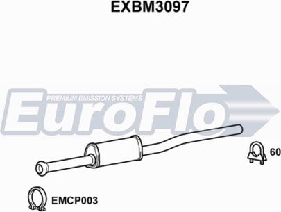 EuroFlo EXBM3097 - Середній глушник вихлопних газів avtolavka.club