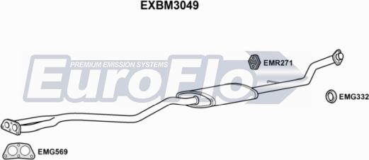EuroFlo EXBM3049 - Середній глушник вихлопних газів avtolavka.club