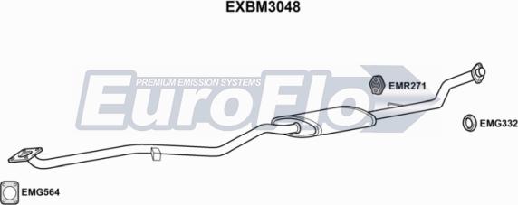 EuroFlo EXBM3048 - Середній глушник вихлопних газів avtolavka.club