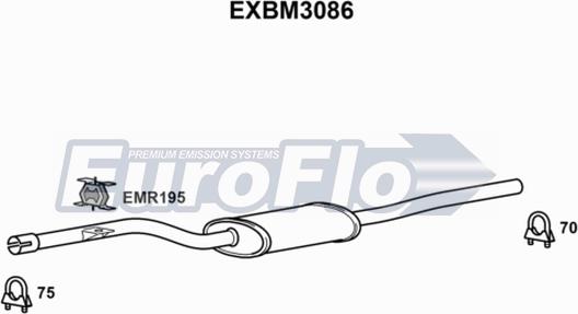 EuroFlo EXBM3086 - Середній глушник вихлопних газів avtolavka.club