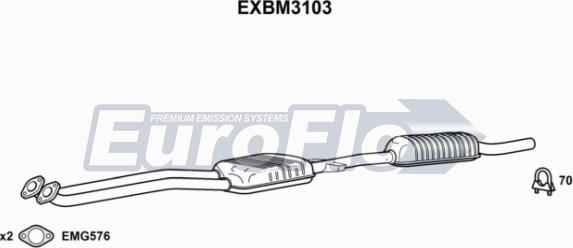 EuroFlo EXBM3103 - Середній глушник вихлопних газів avtolavka.club