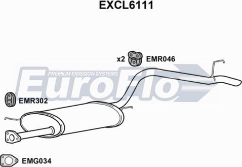 EuroFlo EXCL6111 - Глушник вихлопних газів кінцевий avtolavka.club